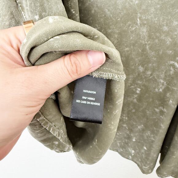 [Torrid] Olive Green Mineral Wash Button Front Skirtall A-Line Mini NWT Size 1X - Picture 13 of 13